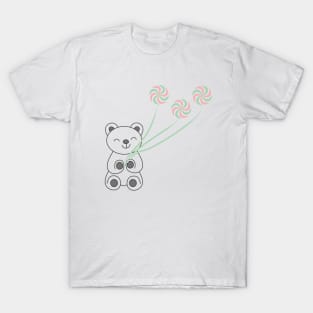 Happy little bear holding the weather vanes T-Shirt